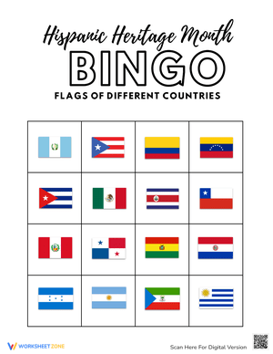 Hispanic Heritage Month Flag Bingo