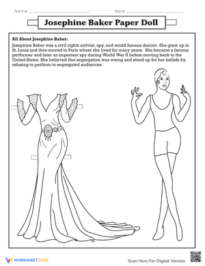Josephine Baker Paper Doll