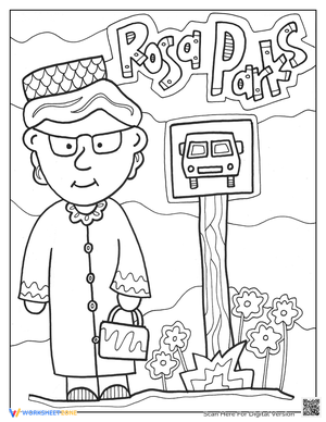 Rosa Parks Coloring Page Worksheet