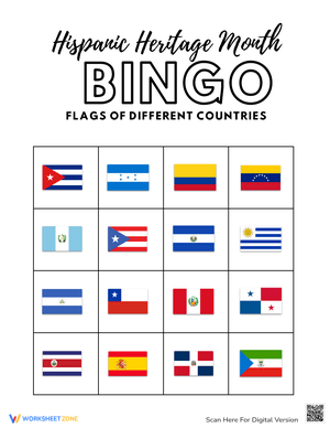 Interactive Hispanic Heritage Flag Bingo