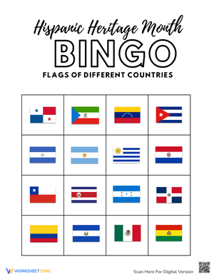 Heritage Month: Hispanic Heritage Flag Bingo Activity