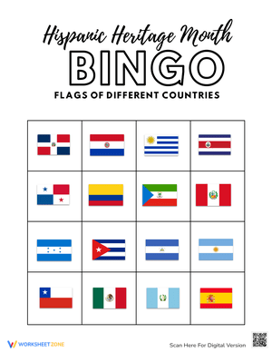 Interactive Hispanic Heritage Month Flag Bingo