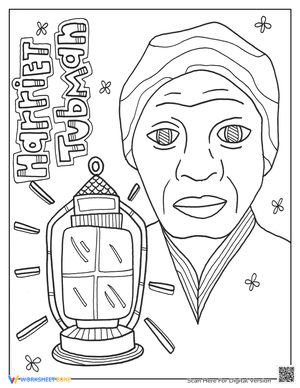 Harriet Tubman Coloring Page Activity