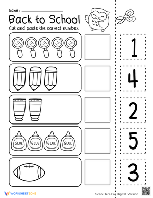 Back to School Counting Worksheet