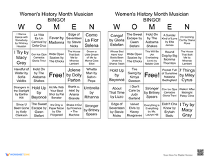 Women's History Month Musician Bingo Fun!