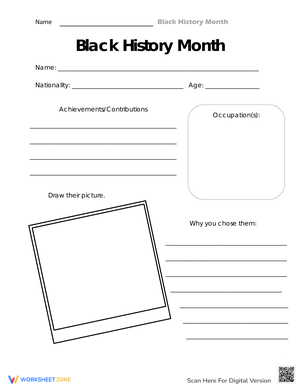 Black History Month Worksheet
