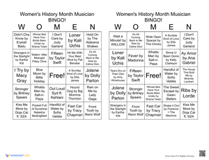 Women's History Month Musician BINGO | Grade 1-3 Essential