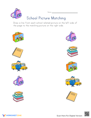 School Picture Matching Worksheet