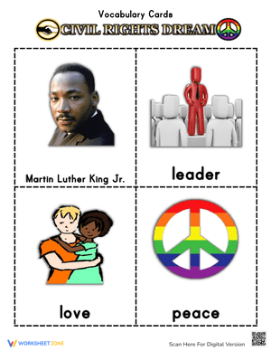 Civil Rights Dream Vocabulary Cards