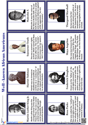 Well-Known African Americans Worksheet