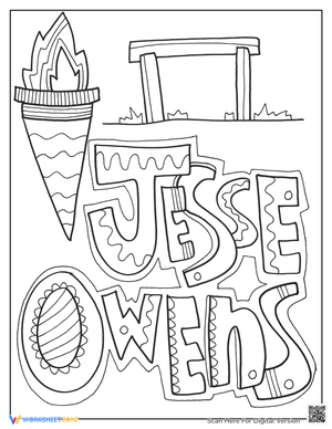 Coloring Page: Jesse Owens, Olympic Legend