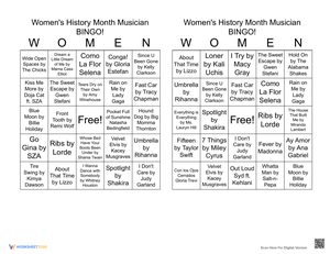 Engaging Women's History Month Musician Bingo Activity