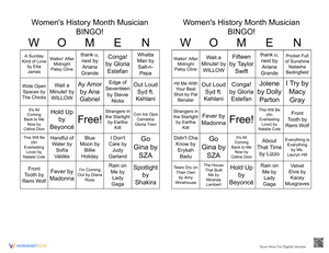 Women's History Month: A Fun Musician Bingo Game