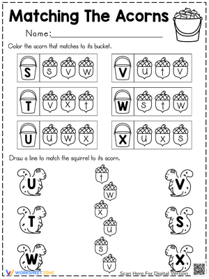 Fall Acorns Matching Letters: A Fun Autumn Activity