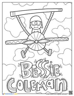Bessie Coleman Coloring Page