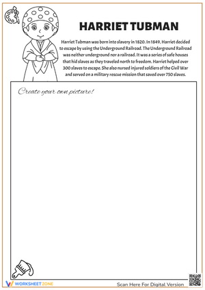 Harriet Tubman Drawing and Writing Worksheet