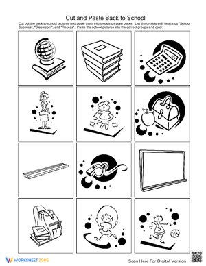 Cut and Paste Back to School Pages