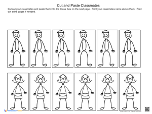 Cut and Paste School Classmates Activity