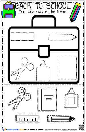 Cut and Paste Back to School Activity