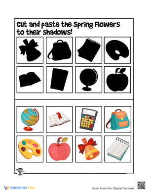 Back to School Shadow Matching Activity