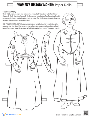 Susan B. Anthony for Kids Worksheet