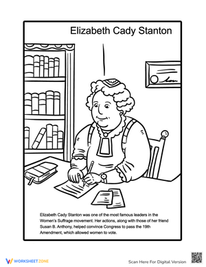 Elizabeth Cady Stanton Coloring Page