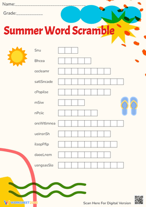 Exciting Summer Vocabulary Scramble