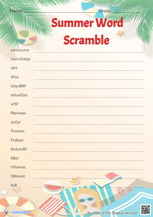 Summer Word Puzzle: Fun Activity