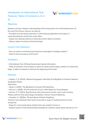 Introduction to Informational Text Features