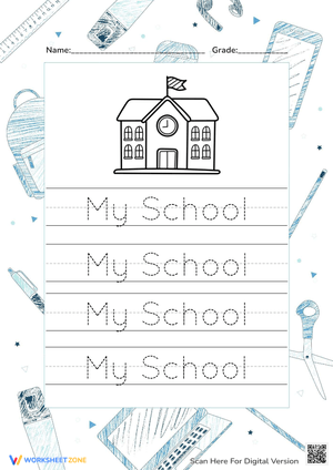 School-Themed Handwriting Practice