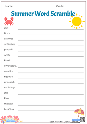 Summer Word Game