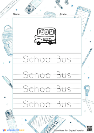 School Bus Tracing Worksheet
