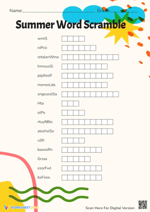 Summer Word Scramble Activity