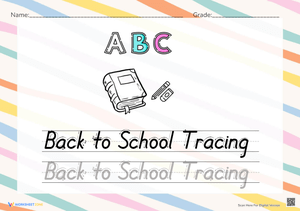 Back To School Tracing Worksheet