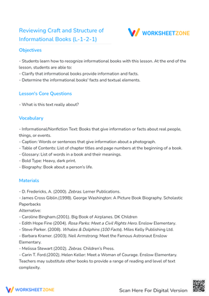 Reviewing Craft and Structure of Informational Books (L-1-2-1)