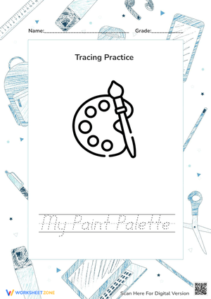My Paint Palette Tracing Worksheet