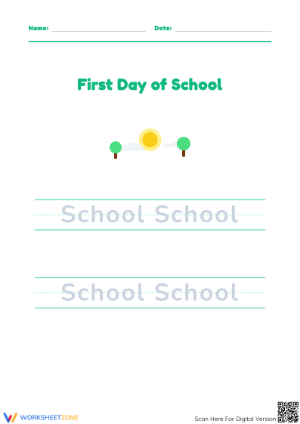 First Day of School Writing Practice | Essential Grade K-1