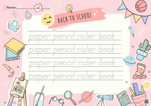 Back to School Word Tracing