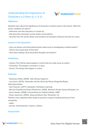 Understanding the Importance of Characters in a Story (L-1-3-1)