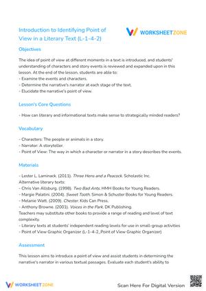 Introduction to Identifying Point of View in a Literary Text (L-1-4-2)