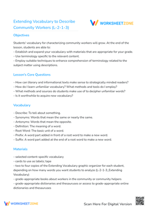 Extending Vocabulary to Describe Community Workers (L-2-1-3)