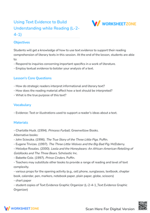 Using Text Evidence to Build Understanding while Reading (L-2-4-1)