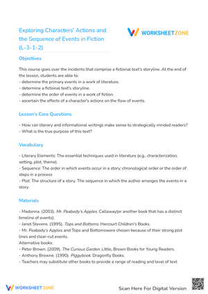 Exploring Characters’ Actions and the Sequence of Events in Fiction (L-3-1-2)