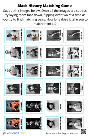 Black History Month Matching Game