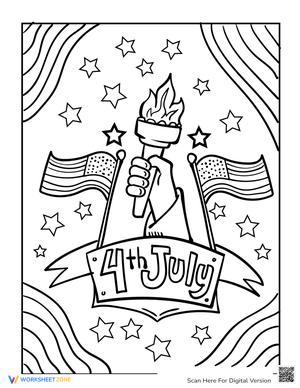 4th of July Coloring Freedom