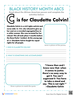 Black History Month Claudette Colvin