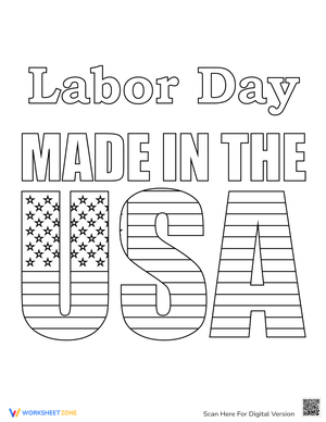Labor Day Made in the USA Coloring Page