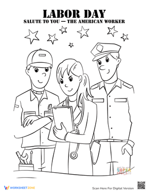 Salute to the American Worker Coloring Page
