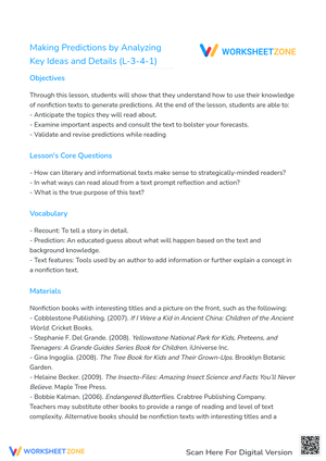 Making Predictions by Analyzing Key Ideas and Details (L-3-4-1)