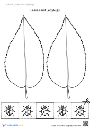 Leaves & Ladybugs Cut and Paste - Fine Motor Skills Activity